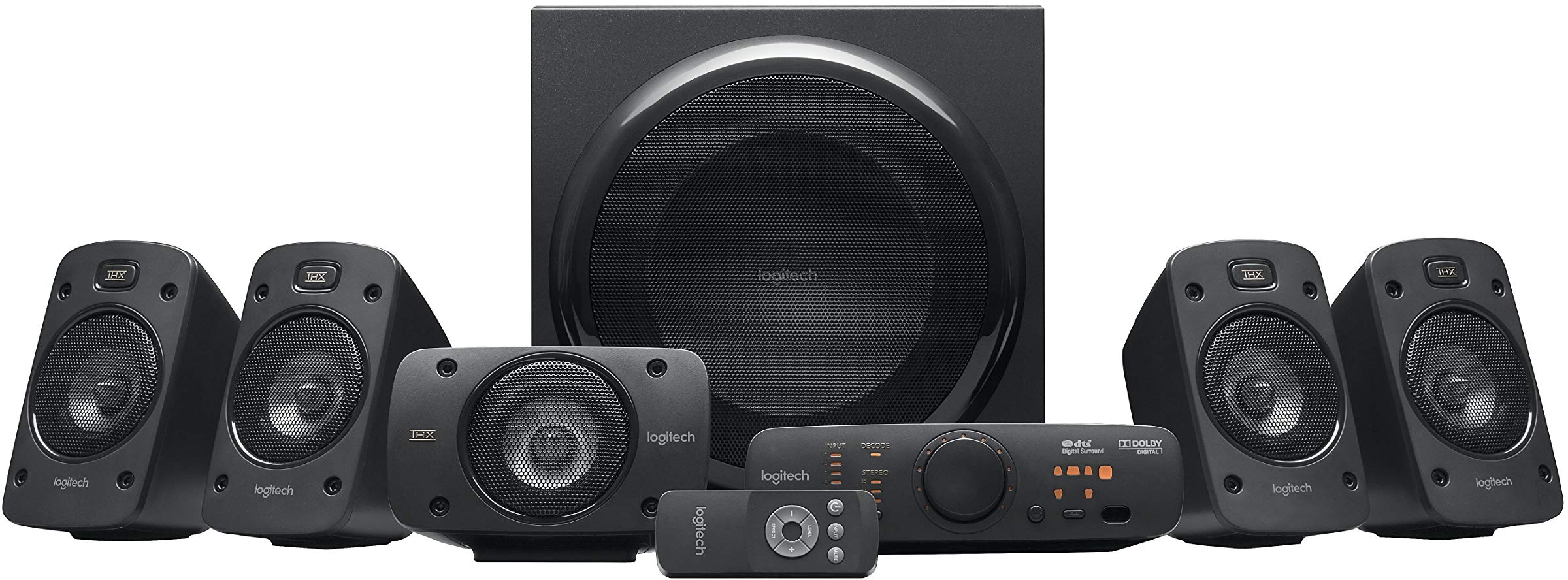 Logitech Z906 5.1 Surround-Sound-Lautsprechersystem, Multi-Eingang, THX-Zertifiziert, 500 W Dolby Digital/DTS Dekodierung, Schwarz