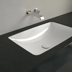 Villeroy & Boch Loop & Friends Unterbauwaschtisch rechteckig##ohne Überlauf 615 x 380 mm | ohne Überlauf Pure Black CeramicPlus 4A5801R7