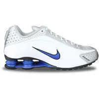 Nike Shox R4 Herren-Sneaker, Weiß Blau Racer Grau Eisen Silber Metallisch, 41 EU - 41 EU