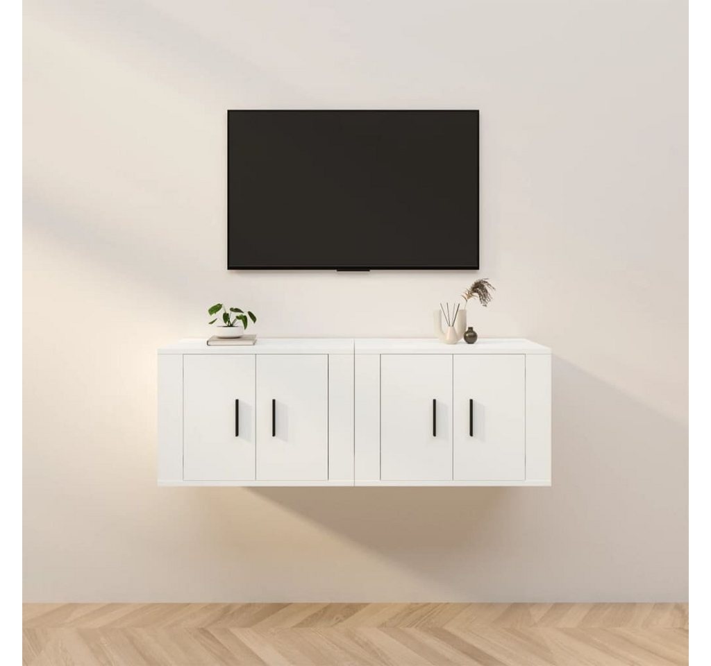 vidaXL TV-Schrank TV-Wandschränke 2 Stk. Weiß 57x34,5x40 cm (2-St) weiß 57 cm x 40 cm