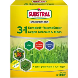 Substral 3 in 1 Komplett-Rasendünger gegen Unkraut & Moos für 100 m2