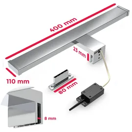 B.K.Licht Spiegelleuchte 7 W 600 lm 4000 K Grau/Weiß 40 cm