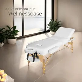 Tectake tectake® 3 Zonen Massageliege Somwang Breite 70 cm, Polsterung 7,5 cm mit Holzgestell, 218 x 102 x 90 cm