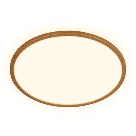 Briloner - LED Deckenlampe mit indirektem Licht, flach, warmweißes Licht, Lampe, Deckenleuchte, Wohnzimmerlampe, LED Panel, Küchenlampe, Schlafzimmerlampe, 42x3 cm, Holzrahmen