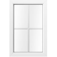 Modernes PVC Sprossenfenster, Kömmerling 70 AD, außen Grau ähnlich RAL 7001 Holzmaserung, innen Weiß, 600 x 900 mm, Helima Sprossen