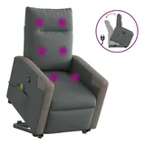 vidaXL Massagesessel mit Aufstehhilfe Dunkelgrau Stoff