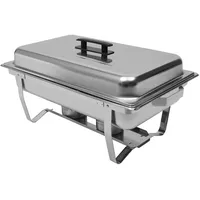 MZZBHQU Edelstahl Speisewärmer 9L Chafing-Dish Buffet Set, Warmhaltebehälter für Catering und Veranstaltungen, inklusive Brennstoffhalter und Deckel, ideal für Hotel, Party, Hochzeit