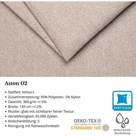 beautysofa Ohrensessel LEONARDO Polyester 88 x 118 x 86 cm Beige