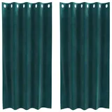 vidaXL Verdunkelungsvorhänge 2 pcs Dunkelgrün 140 x 175 cm Samt
