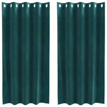 vidaXL Verdunkelungsvorhänge 2 pcs Dunkelgrün 140 x 175 cm Samt