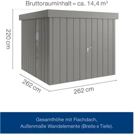 Hörmann Metall-Gerätehaus Juno JFD10 M-Sk 9007) 2-flg F Flachdach