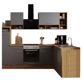 Respekta Winkelküche L-Form 250 x 172 cm Grau