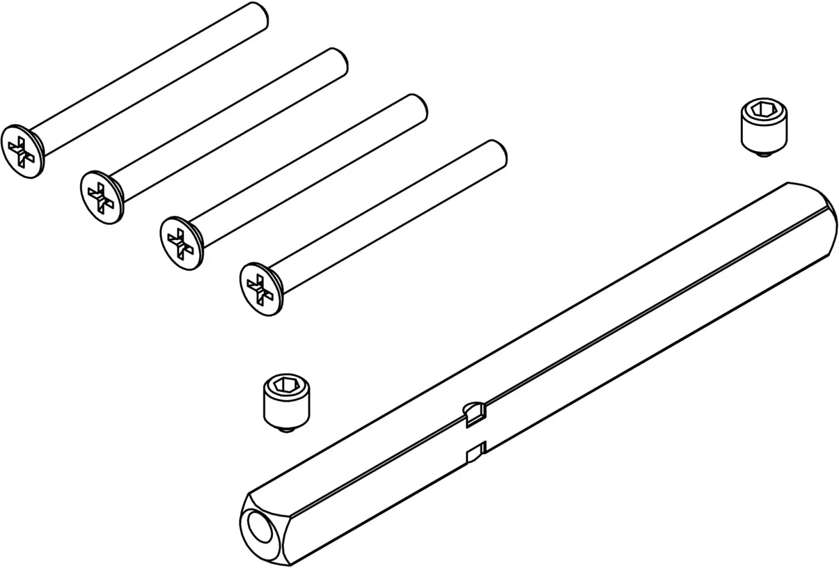 Griffwerk Voll- und Hohlstiftsets zur Türstärkeerweiterung für Garnituren  Hohlstiftsets für Wechselgarnituren (Klipptechnik-Garnituren) Edelstahl (matt) 45 - 50 mm