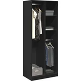 vidaXL Kleiderschrank Schwarz 80x50x200 cm Holzwerkstoff