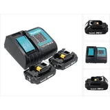 Makita Power Source Kit 18 V mit 2x BL 1820 B Akku 2,0 Ah ( 2x 197254-9 ) + DC 18 SD Ladegerät ( 194533-6 )