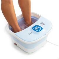 InnovaGoods Fußmassagegerät Fußbad mit Rollen und Hydromassage,Klappbares,fußbad massagegerät blau|weiß