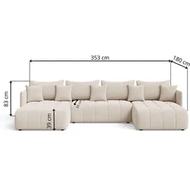 GRAINGOLD Ecksofa Ardi U Grau