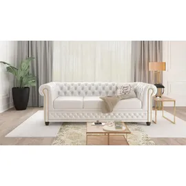 s-style möbel Chesterfield-Sofa Weiß