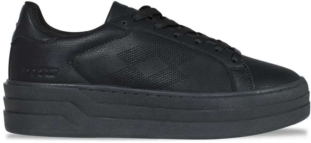 Plateausneaker LOTTO, Damen, Gr. 40, schwarz, Synthetik, clean, Schuhe Plateausneaker, - mit raffinierter Plateausohle im Lagenlook