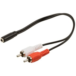 Valueline VLAP22255B02 - Stereo-Audiokabel - 2x Cinch Stecker auf 3.5 mm Buchse - 20cm