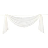 Yaland Voile Transparenter Freihandbogen einfarbig Uni Querbehang Wohnzimmer Gardinenschals (BxH 140x400, beige) 1 Stück