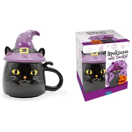 Trötsch Verlag Trötsch Spuktasse mit Deckel Katze Keramiktasse Halloween: