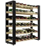 LENMAR Weinregal 42 Flaschen 84,5 x 27 x 84 cm Schwarz