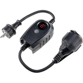 ChiliTec Steckdose mit Dämmerungssensor IP44 Schwarz