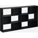 sweeek Pieter Bücherregal 3 Regale 12 Fächer Schwarz