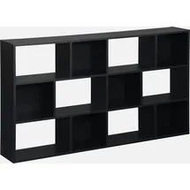sweeek Pieter Bücherregal 3 Regale 12 Fächer Schwarz
