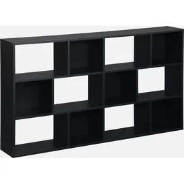 sweeek Pieter Bücherregal 3 Regale 12 Fächer Schwarz