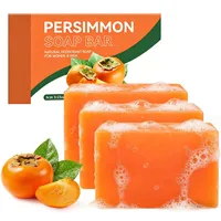Kaori Persimmon Soap, Kernseife Natur mit Kaki-Extrakt, Kaki Seife für Tiefenreinigung und Entfernung Körpergeruch, Desodorierende Und Feuchtigkeitsspendende Feste Seife für Gesicht und Körper (3PC)