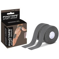 PINOTAPE Sport Tape For Hands Dark Grey 2 x 5m x 2,5 cm - wasserfestes Kinesiotape - extra starker Halt - latexfrei - sehr gute Hautverträglichkeit (1 Packung mit je 2 Tapes)