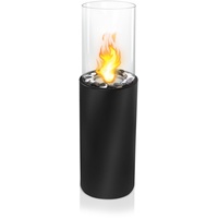 NAIZY Bioethanol Kamin Indoor Outdoor Feuersäule mit Edelstahl Sockel & Gehärtetes Glas & Explosionsgeschützter Stein Stand-Etanol-Kamin Tischkamin Tischfeuer, für Deko (Typ G)