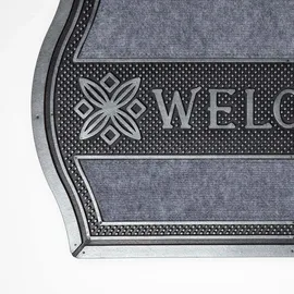 Homescapes Welcome 45 x 75 cm Silber-grau