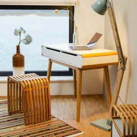 Relaxdays Schreibtisch mit Schubladen, in weiß