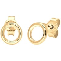 Elli PREMIUM Ohrringe Damen Stecker Kreis Geo Basic Minimal in 585 Gelbgold Rond