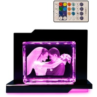 LOOXIS 3D Glasfoto - Ihr Foto in 3D in Glas gelasert - Fotogeschenk (mit Premium Acryl Leuchtsockel, XL Querformat)