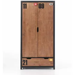 Jugendzimmerschrank in Braun Schwarz modern