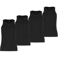 Puma Herren Tank Top, 4er Pack - Basic, Unterhemd, Rundhals, Single Jersey, einfarbig, Schwarz