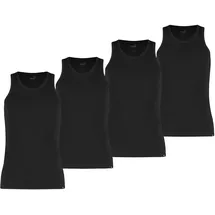 Puma Herren Tank Top, 4er Pack - Basic, Unterhemd, Rundhals, Single Jersey, einfarbig, Schwarz