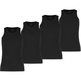 Puma Herren Tank Top, 4er Pack - Basic, Unterhemd, Rundhals, Single Jersey, einfarbig, Schwarz