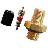 Schraubventil, M8x1 Messing Reifen Luftkompressorventil Lufttank Füllventil Sechskant Düse Reifenventil Ventiladapter mit Dichtring Einschraubventil für Flüssigkeitsdruckbehälter Wärmepumpe Druckluft