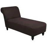 Refttenw Stuhlhusse Armlose Chaiselongue Abdeckung Elastizität Liegesessel Stuhlbezug braun