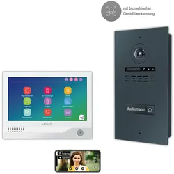 1 Familienhaus mit Gesichtserkennung, 7 zoll Monitor, 2 Draht BUS WLAN Video-Türsprechanlage, 2 Megapixel HD Kamera, 170 Grad Weitwinkel- Außenstation