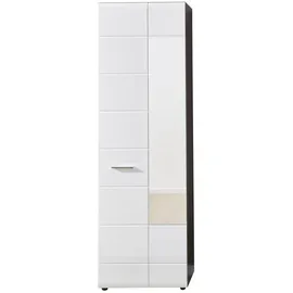 VCM LineGD Garderobenschrank 60 x 35 x 0 cm rauchsilber, weiß Hochglanz
