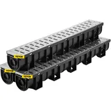 Vevor Entwässerungsrinne-Set 3er-Pack Edelstahl-Grabenentwässerungssystem 15 x 13 x 100 cm