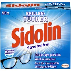 Sidolin Brillenputztücher Streifenfrei 1-lagig weiß, 50 St.