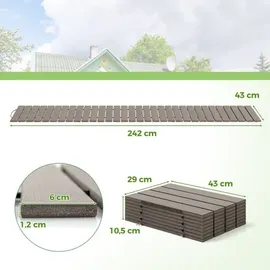 Costway Rollweg aus HDPE 242 cm x 43 cm Grau