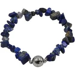 Armband STEUER "Splitter- Lapislazuli blau", blau, Armbänder, Damen, 19cm, Metall